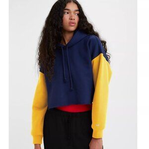 Levis Gold Tab 90s Raw Cut Cropped Oversized Hoodie Sz XL
